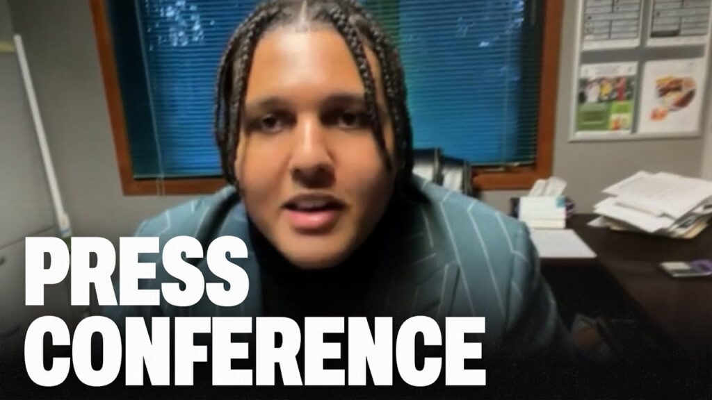 Matthew Bergeron speaks to the media after being drafted by the Atlanta Falcons | Press Conference