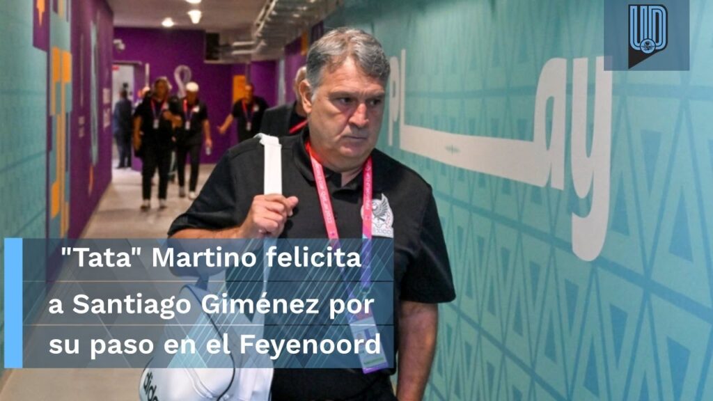 Felicita Gerardo Martino a Santiago Giménez por su nivel en la Eredivisie