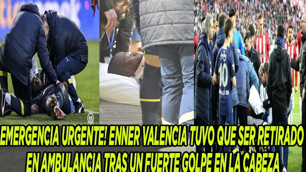 EMERGENCIA URGENTE ENNER VALENCIA TUVO QUE SER RETIRADO EN AMBULANCIA TRAS UN FUERTE GOLPE EN CABEZA
