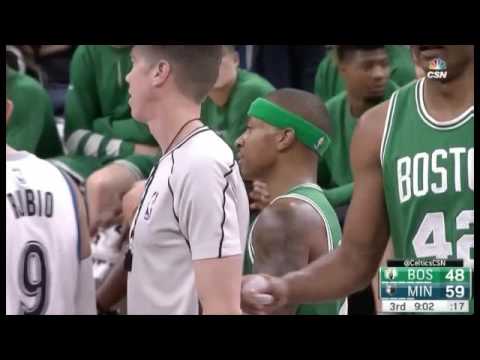 Gorgui Dieng and Isaiah Thomas exchange words