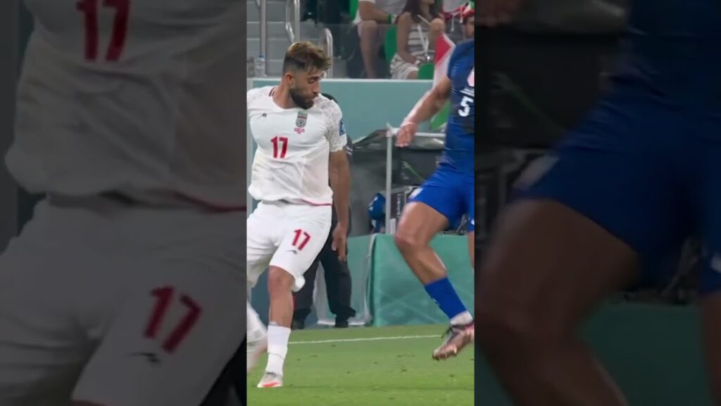 FOOTBALL ON SHORT: Ali Gholizadeh's dribbling skill on a football player.