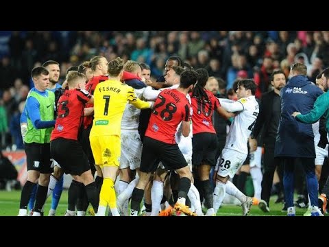 Joe Allen fights with Ryan Lowe | Swansea City vs Preston North End 3-2| #championship #swanseacity