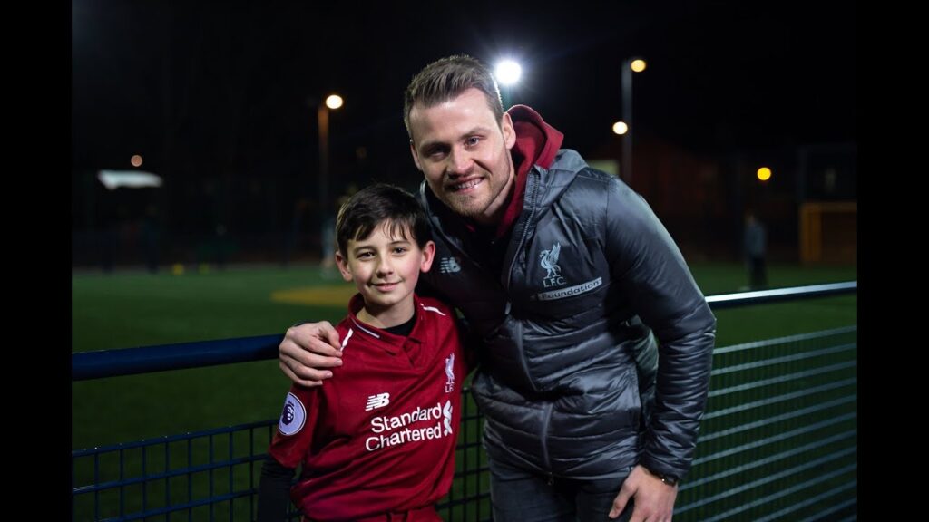 Simon Mignolet meets LFC Foundation footballer, Darragh