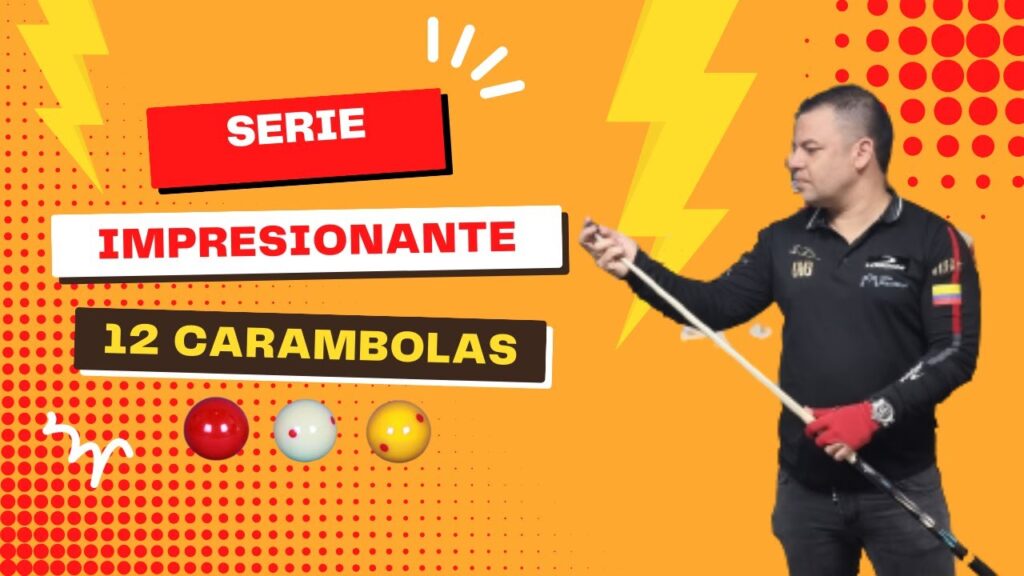 🟡⚪️🔴IMPRESIONANTE SERIE de 12 carambolas en 3 minutos  ALVARO JARAMILLO  Billares Manimal