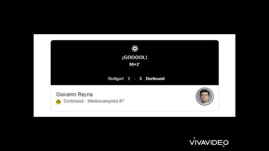 Gol de Giovanni Reyna  Stuttgart 2-3 Dortmund