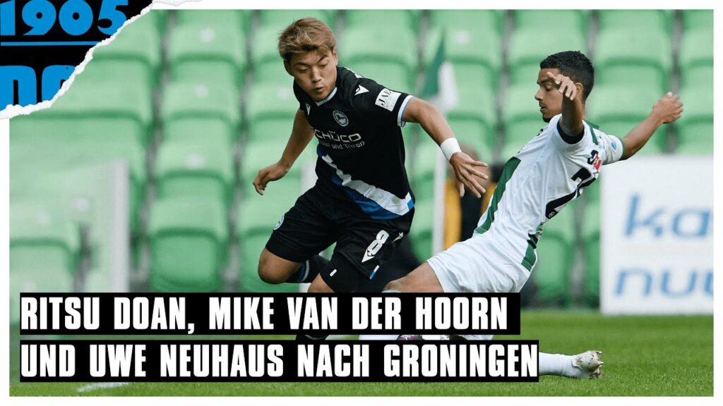 Mike van der Hoorn, Ritsu Doan und Uwe Neuhaus zum Testspiel beim FC Groningen