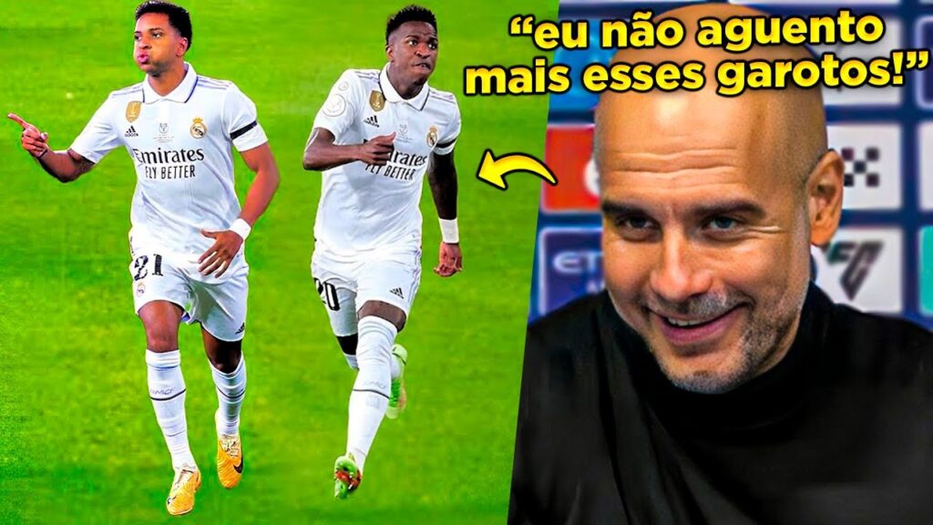 GUARDIOLA JÁ TÁ COM MEDO DO VINICIUS JR E DO RODRYGO!! PEP REAGE A CONFRONTO DA CHAMPIONS!!!