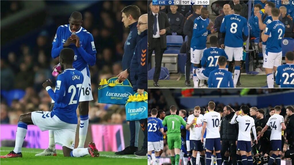 PL : Idrissa Gana Gueye🇸🇳 Amadou Onana🇧🇪 et Abdoulaye Doucoure ont rompu leur jeûne en plein match.