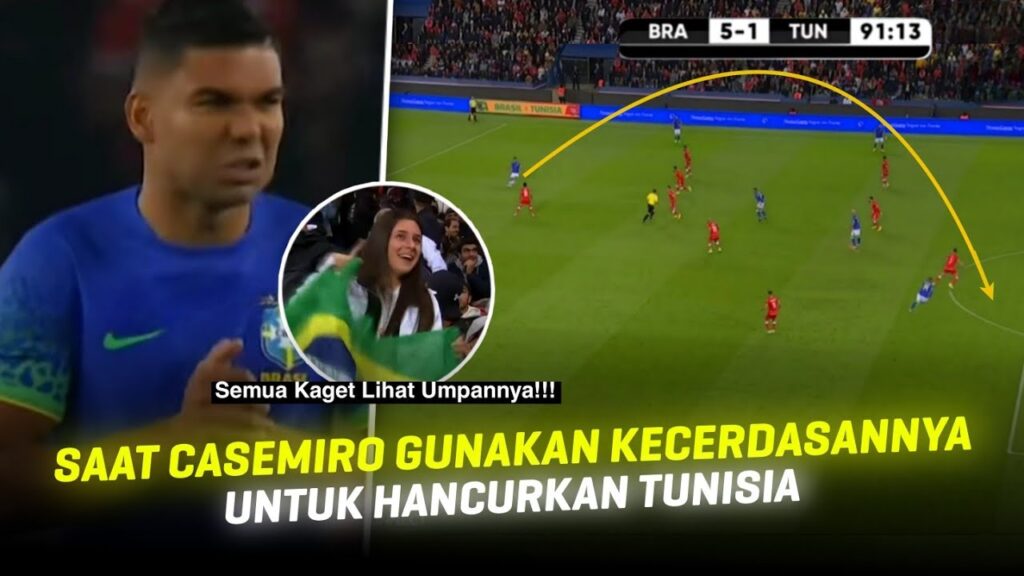 KEJENIUSAN CASEMIRO JADI JENDRAL LINI TENGAH‼️Lihat Aksi Tak Terlihat Casemiro Saat Bantai Tunisia