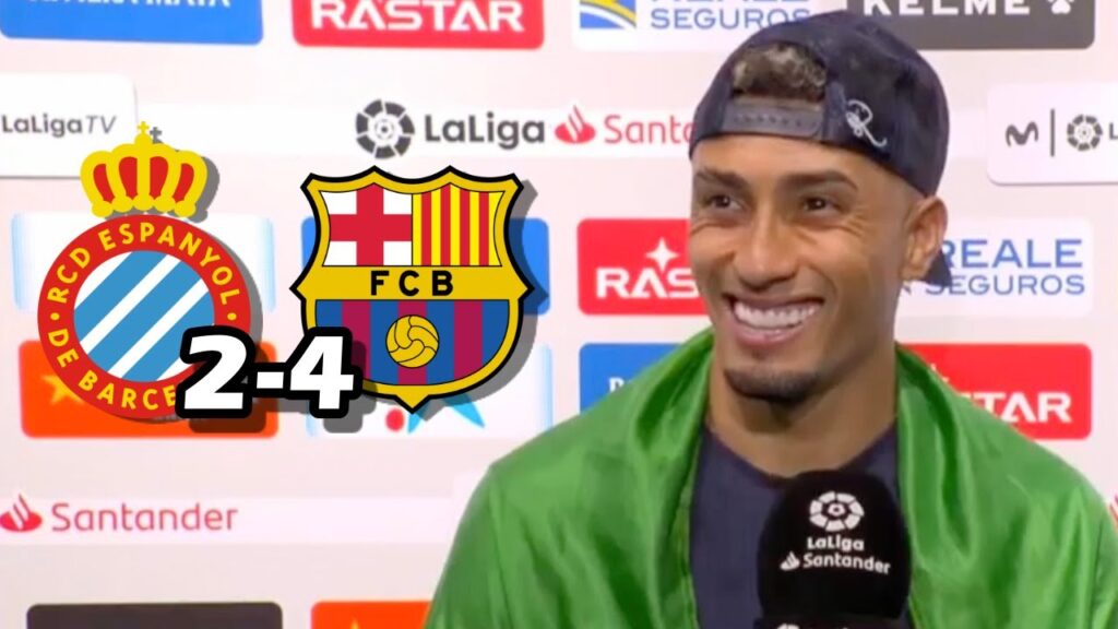 CAMPEONES DE LIGA! LA REACCION DE RAPHINHA TRAS VICTORIA Y CAMPEONATO - ESPANYOL 2-4 FC BARCELONA