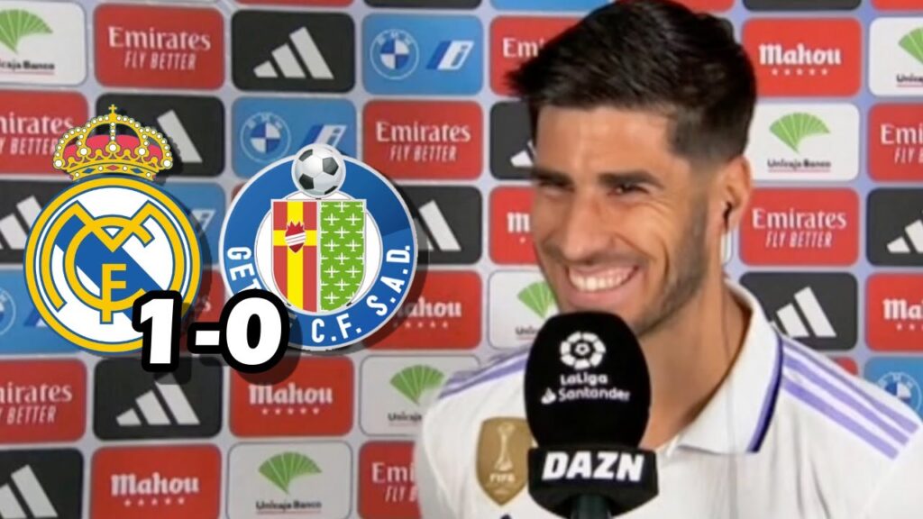 LA REACCION DE MARCO ASENSIO TRAS GOL Y VICTORIA REAL MADRID 1-0 GETAFE