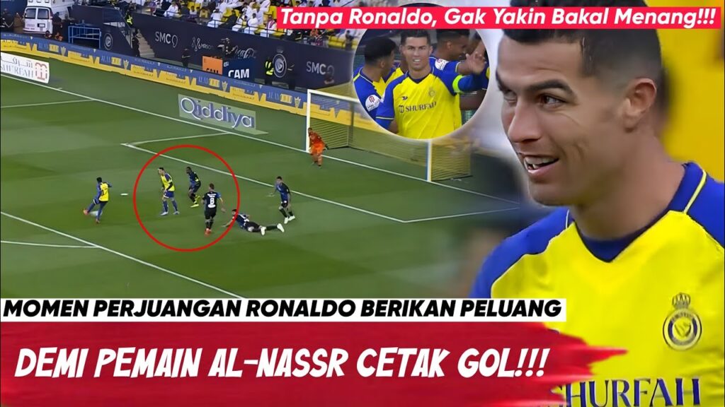 KECERDASAN DILUAR NALAR RONALDO😱Aksi Ronaldo Tipu 4 Pemain Abha Demi Bikin Rekan Setimnya Cetak Gol