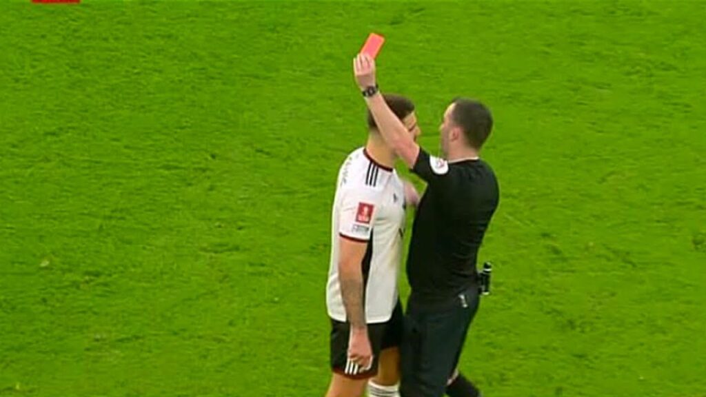 Mitrovic fight with Referee in Manchester United vs Fulham FA Cup match
