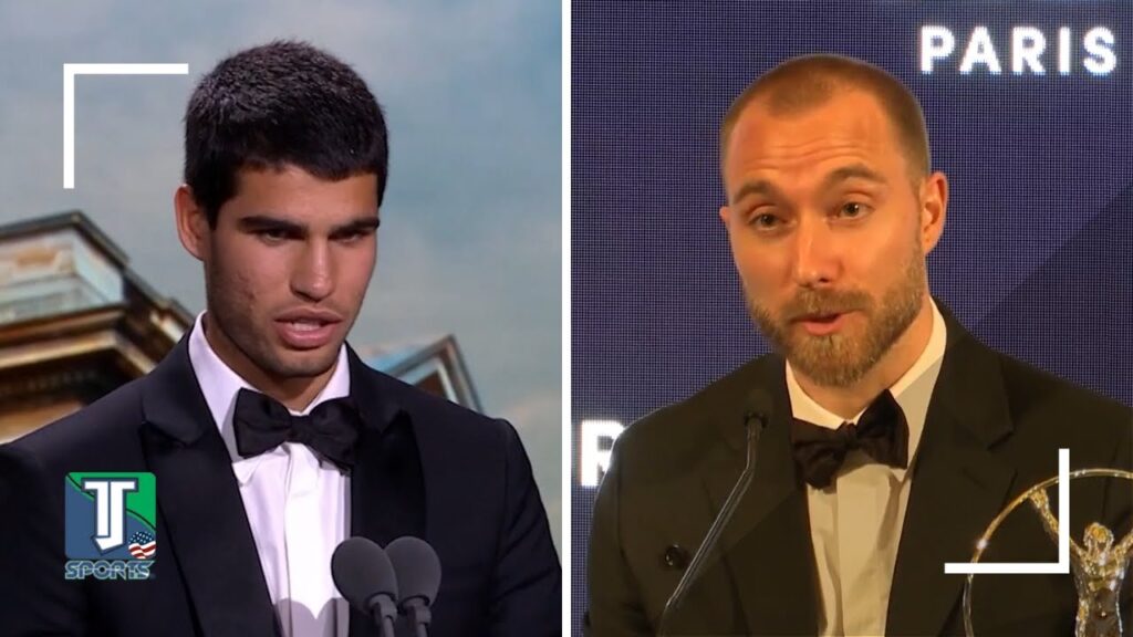 Carlos Alcaraz & Christian Eriksen TALK about OVERCOMING obstacles after WINNING Laureus World Sport