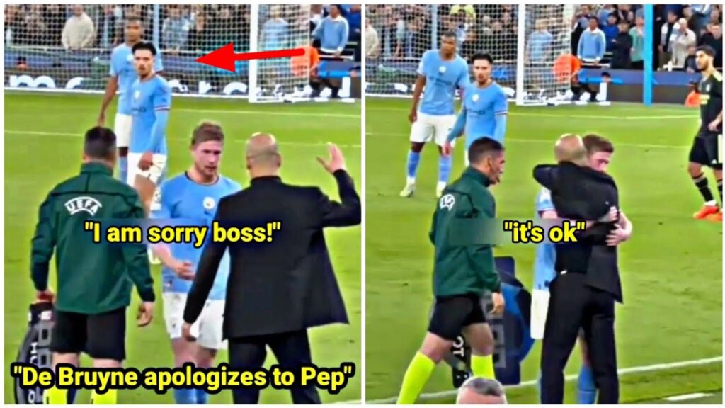 Grealish & Akanji's reaction when De Bruyne apologized to Pep after De Bruyne shouted at his coach
