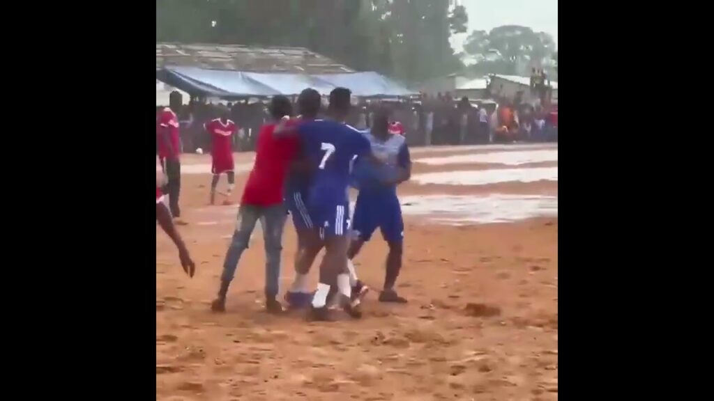 Sadio Mane playing in a charity match back in his hometown of Banbali in Senegal