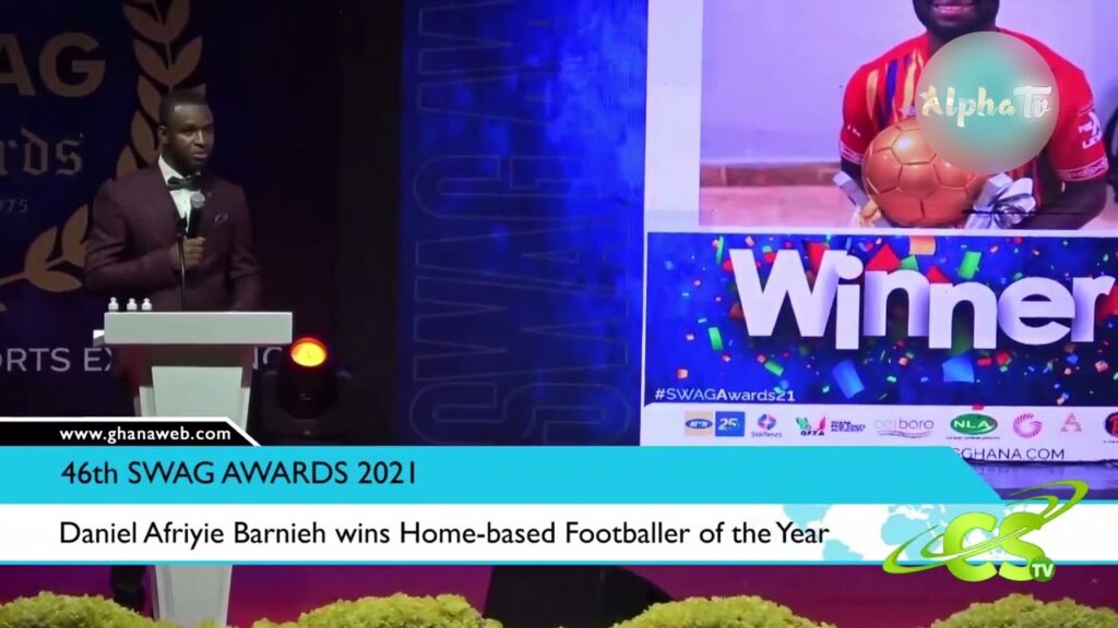 Daniel Afriyie Barnieh winning the home based Footballer of the year