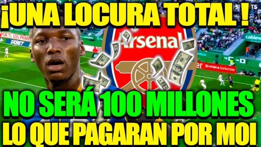 ¡UNA LOCURA TOTAL! NO SERÁ 100 MILLONES LO QUE EL ARSENAL PAGARÁ POR MOISES CAICEDO