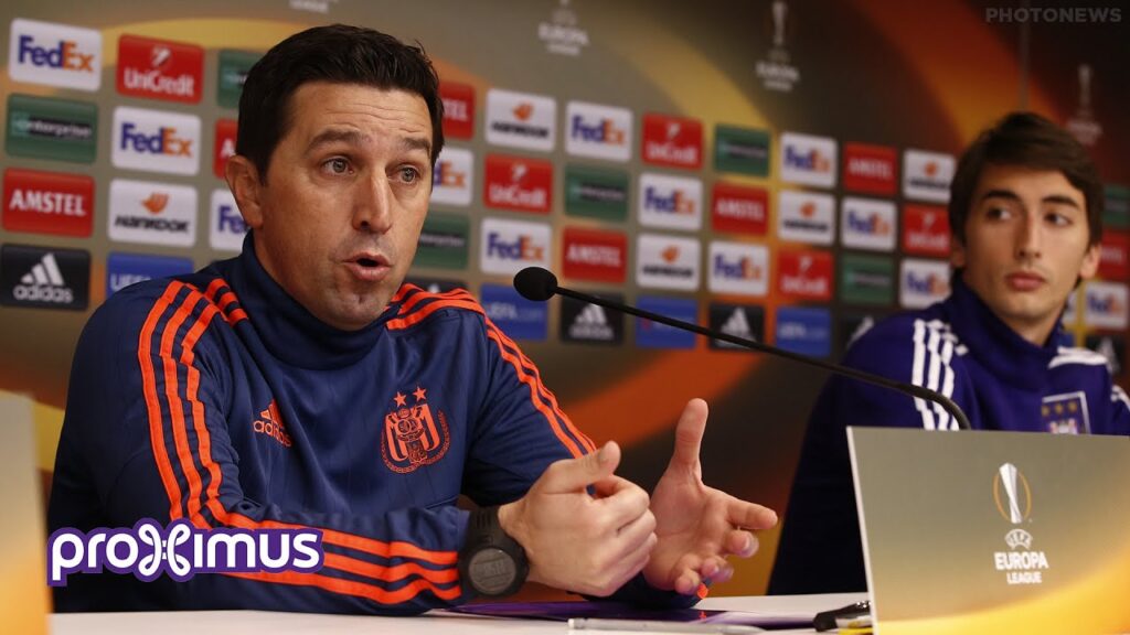 Press conference Besnik Hasi & Filip Djuricic before RSCA - Olympiakos
