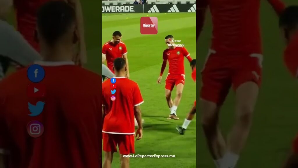 🇲🇦 #qatar2022 : Le joli petit cadeau de Hakim Ziyech à Walid Regragui pendant l’entraînement