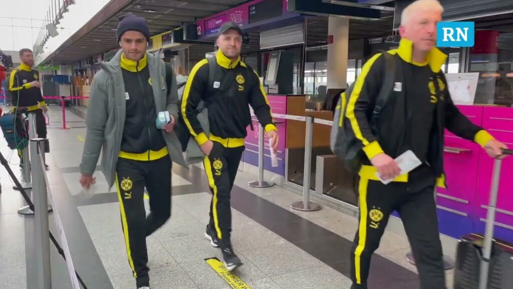 Dortmund Airport: Der BVB mit Brandt, Adeyemi, Kobel und Moukoko nach München