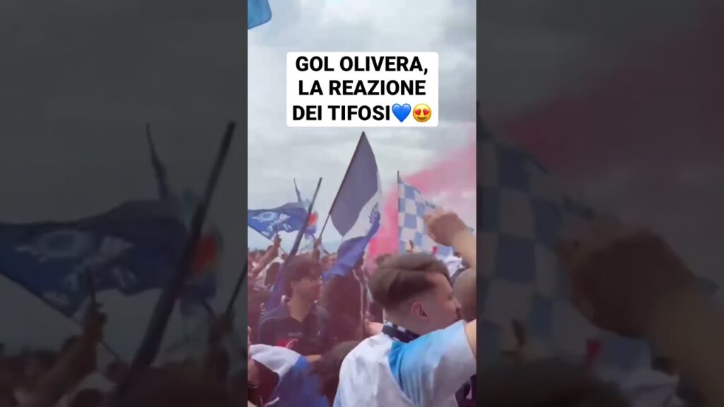 GOL OLIVERA, REAZIONE PAZZESCA DEI TIFOSI DEL NAPOLI! #shorts