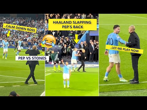 😂Haaland Slapping Guardiola's Back | Guardiola Moments With Stones & Grealish!