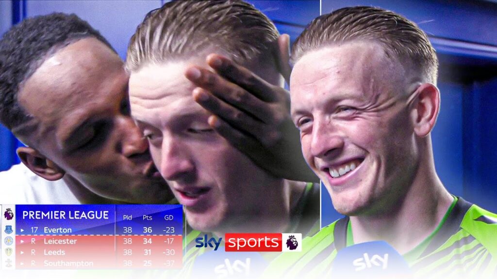 Jordan Pickford reacts to Everton survival | 'I'm knackered' 😰