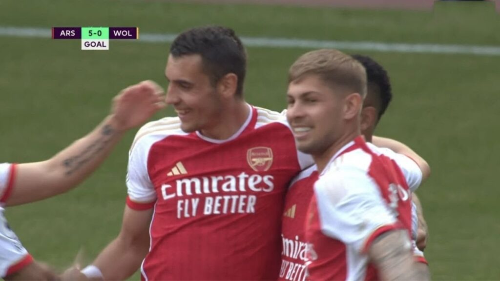 Arsenal 5 - 0 Wolves Jakub Kiwior SCORES his first GOAL for Arsenal