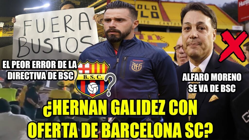 ALFARO MORENO SE VA DE BARCELONA SC! ¿HERNAN GALINDEZ A BSC? EL PEOR ERROR DE LA DIRECTIVA