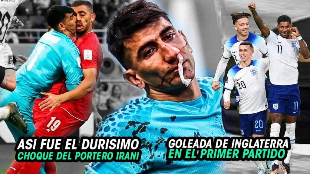 El ESCOLIFRIANTE CHOQUE del PORTERO de IRAN en GOLEADA de INGLATERRA, APLASTENTE 6-2 de los INGLESES