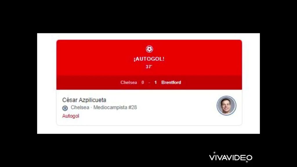 Autogol de César Azpilicueta  Chelsea 0-1 Brentford
