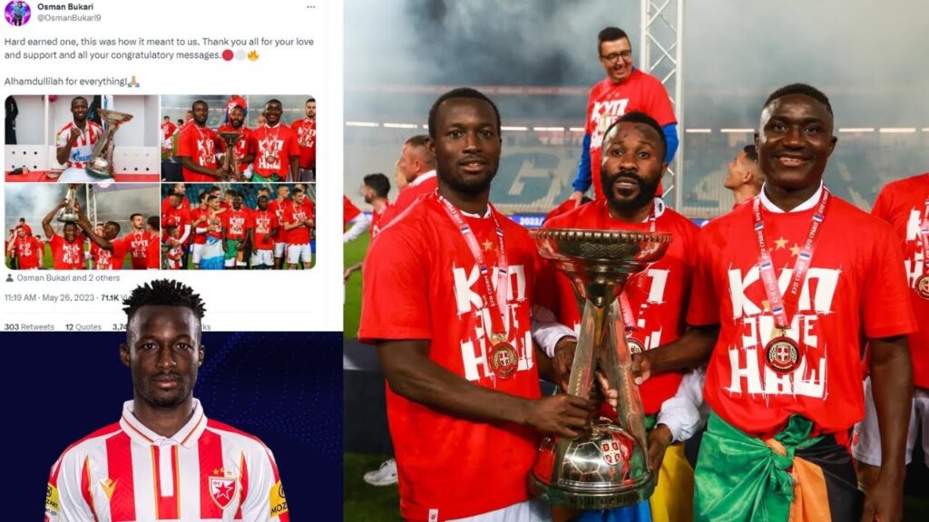 Ghanaian forward Osman Bukari wins Serbian Cup with Red Star Belgrade