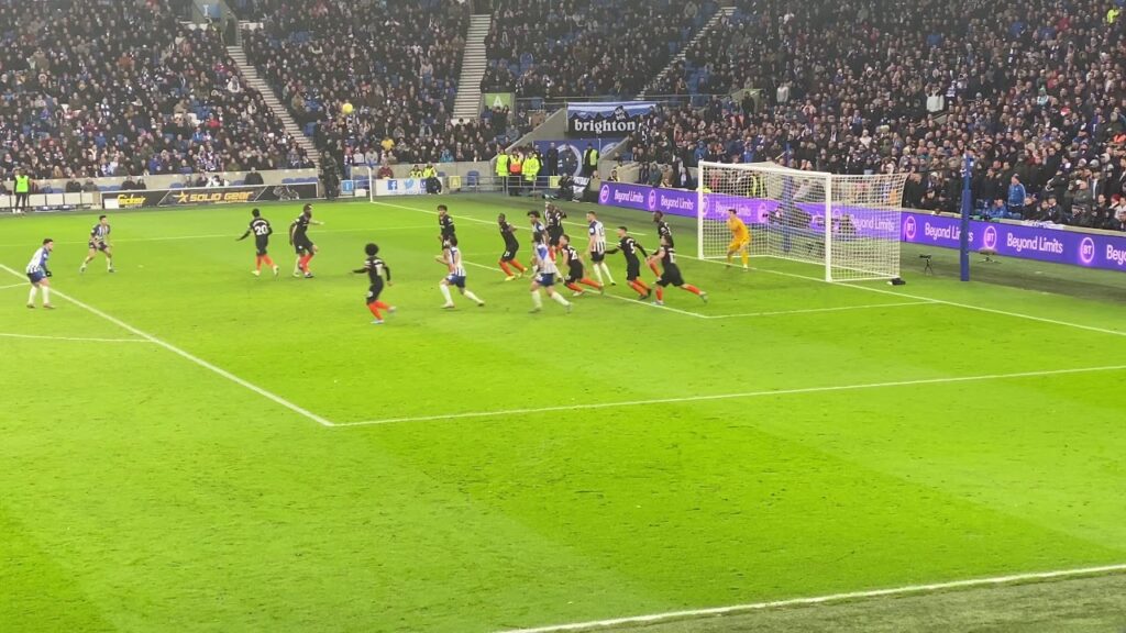 Alireza Jahanbakhsh overhead kick - Brighton & Hove Albion v Chelsea, 2020 (fan footage)