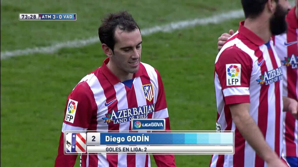 Gol de Diego Godín (3-0) en el Atlético de Madrid - Real Valladolid - HD