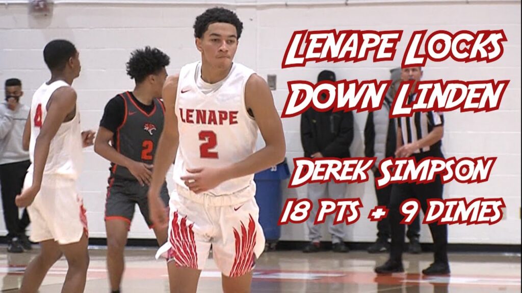 Lenape 59 Linden 44 | Jimmy V Tournament | Rutgers commit Derek Simpson 18 points + 9 assists