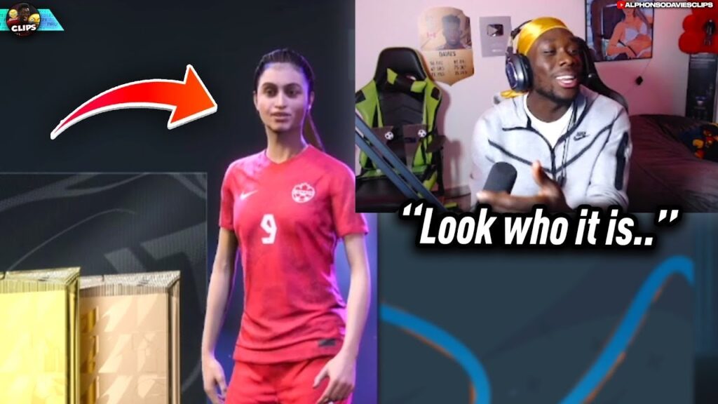 The moment Alphonso Davies finds his ex-girlfriend on FIFA..