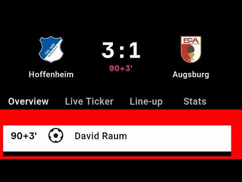 David Raum Goal Vs Augsburg | Hoffenheim Vs Augsburg | 3-1 |