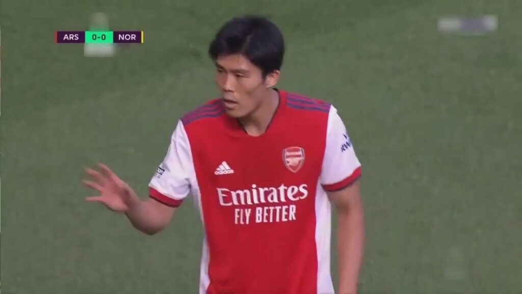 Takehiro Tomiyasu in and as Arsenal defender vs Norwich city | Arsenal 1-0 Norwich