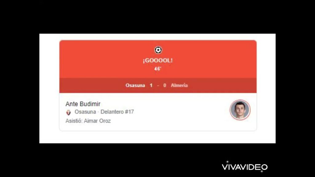 Gol de Ante Budimir  Osasuna 1-0 Almería