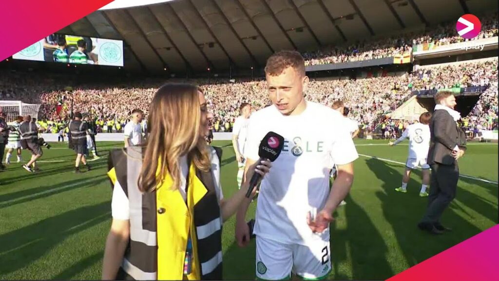 Celtic's Alistair Johnston speaks after winning the Scottish Cup and treble with Celtic
