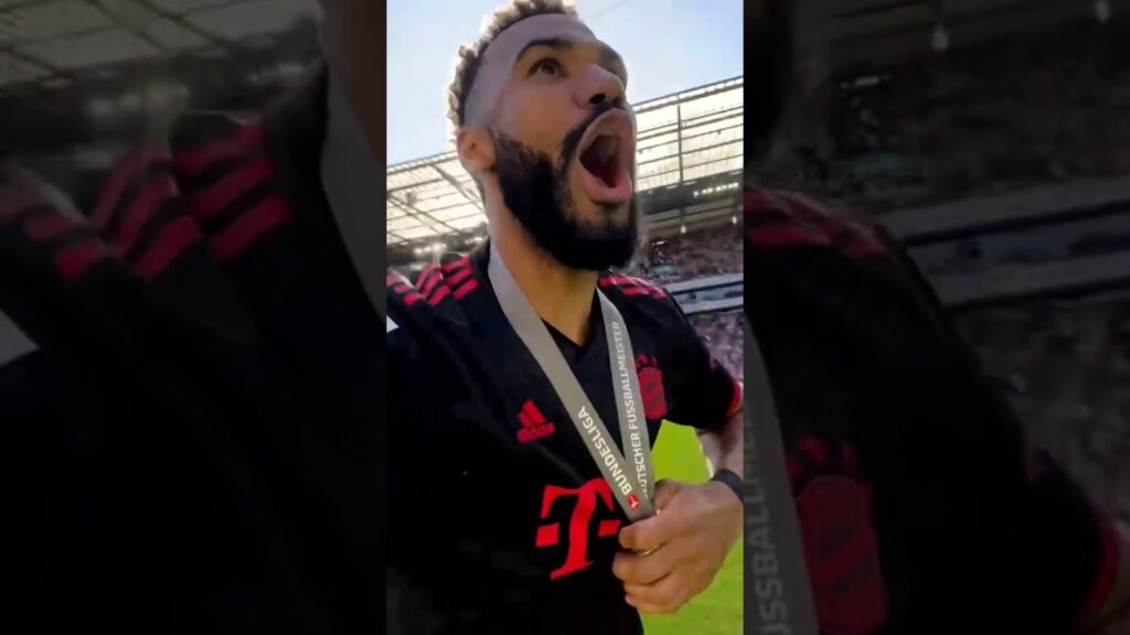 La joie de Choupo Moting champion d’Allemagne avec le Bayern Munich 😍🇨🇲🔥