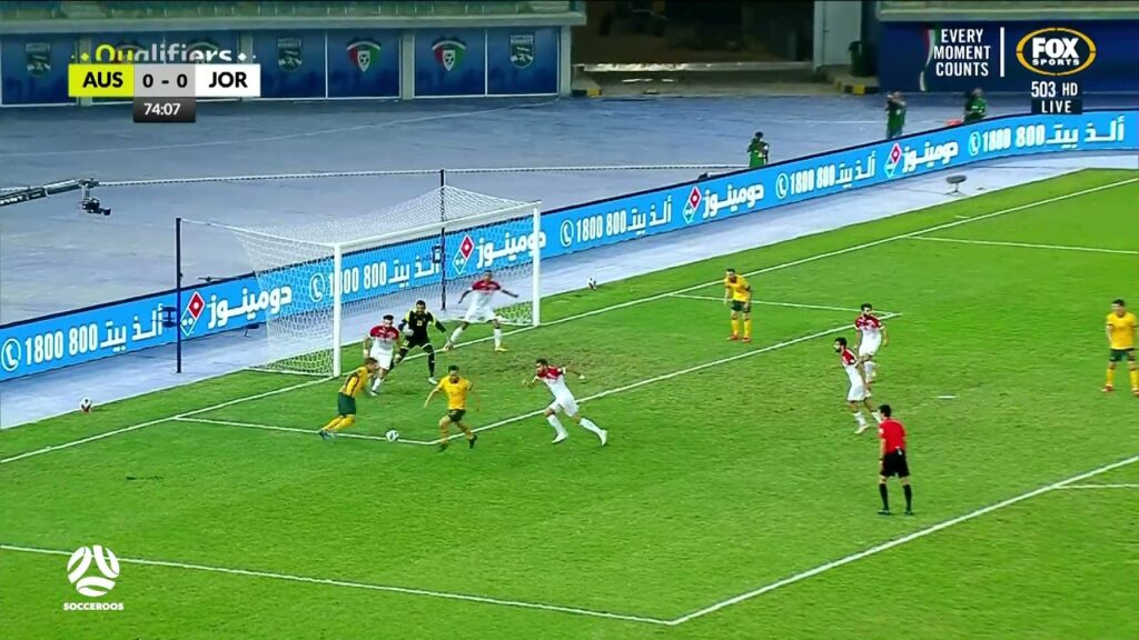 James Holland crashes a shot into the post  | Highlights | Socceroos v Jordan | FIFA World Cup quali
