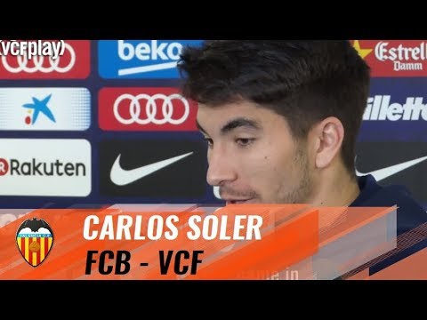 Andreas Pereira, Carlos Soler and Gayà analyse the match against FC Barcelona