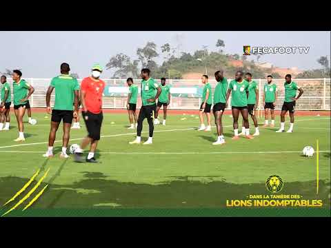 CAN 2021: Images de la séance d'entraînement des #LionsIndomptables du vendredi 21 janvier 2022