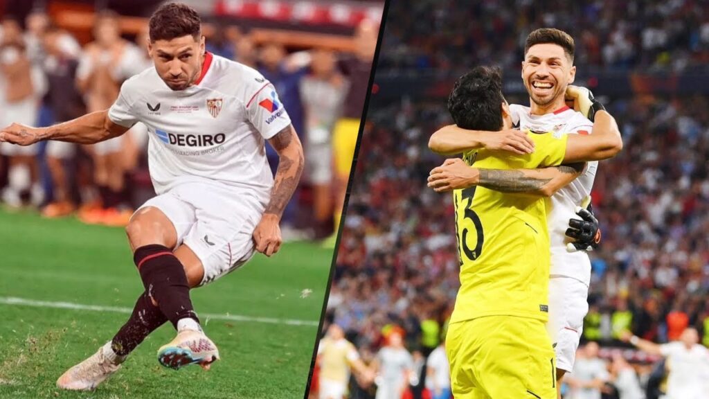 Sevilla Champion Europa League 🏆 Gonzalo Montiel converts the penalty