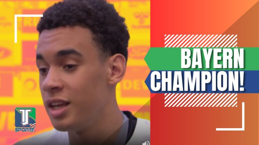 Jamal Musiala REACTS after he SCORED a goal to WIN the Bundesliga for Bayern Munich