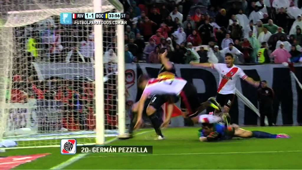 Gol de Pezzella. River 1 - Boca.1 Fecha 10. Torneo Primera División 2014. FPT.