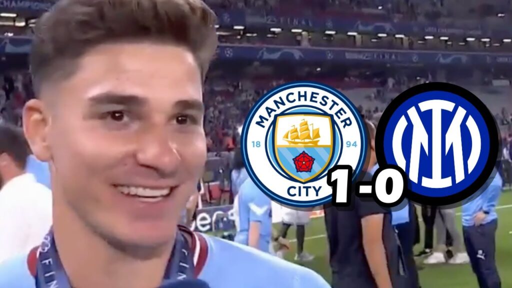 LA REACCION JULIAN ALVAREZ TRAS CONVERTIRSE EN CAMPEON DE CHAMPIONS- MANCHESTER CITY 1-0 INTER MILAN