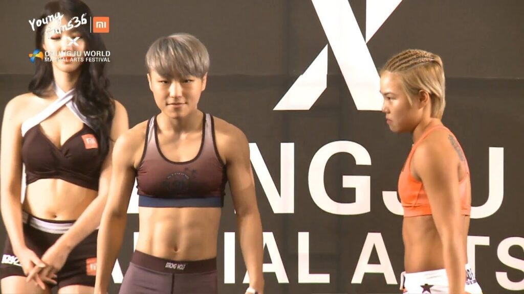 Jeong-Eun Park vs. Si-Woo Park - Weigh-in Face-Off - (Young Guns 36) - /r/WMMA